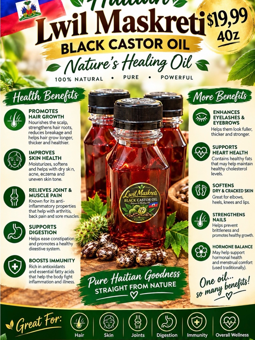 Black Castor Oil – Pure Haitian Brown Oil